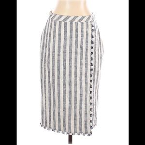 Banana Republic Blue and White Striped Pencil Skirt